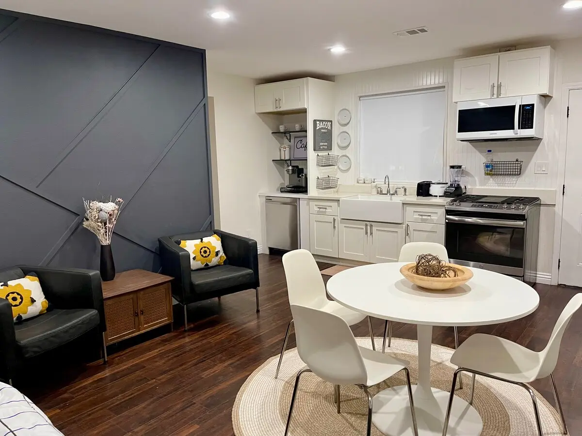 Addie's Casita — living, dining & kitchen